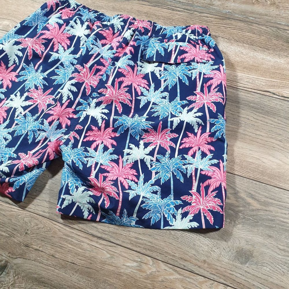 Ocean Gear Mens Large Swim Trunks Pink Blue Palm Trees Pool Beach Vacation Party - Picture 8 of 10